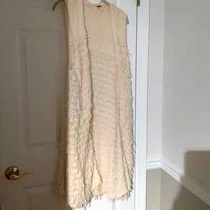 Faux Fur Open Duster Cardigan